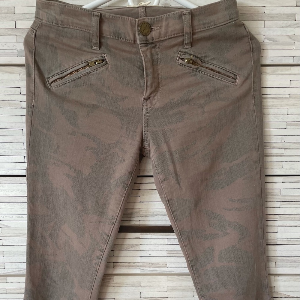 Current Elliott The Silverlake Zip Ankle Skinny Mid-Rise Commando Camo Jeans